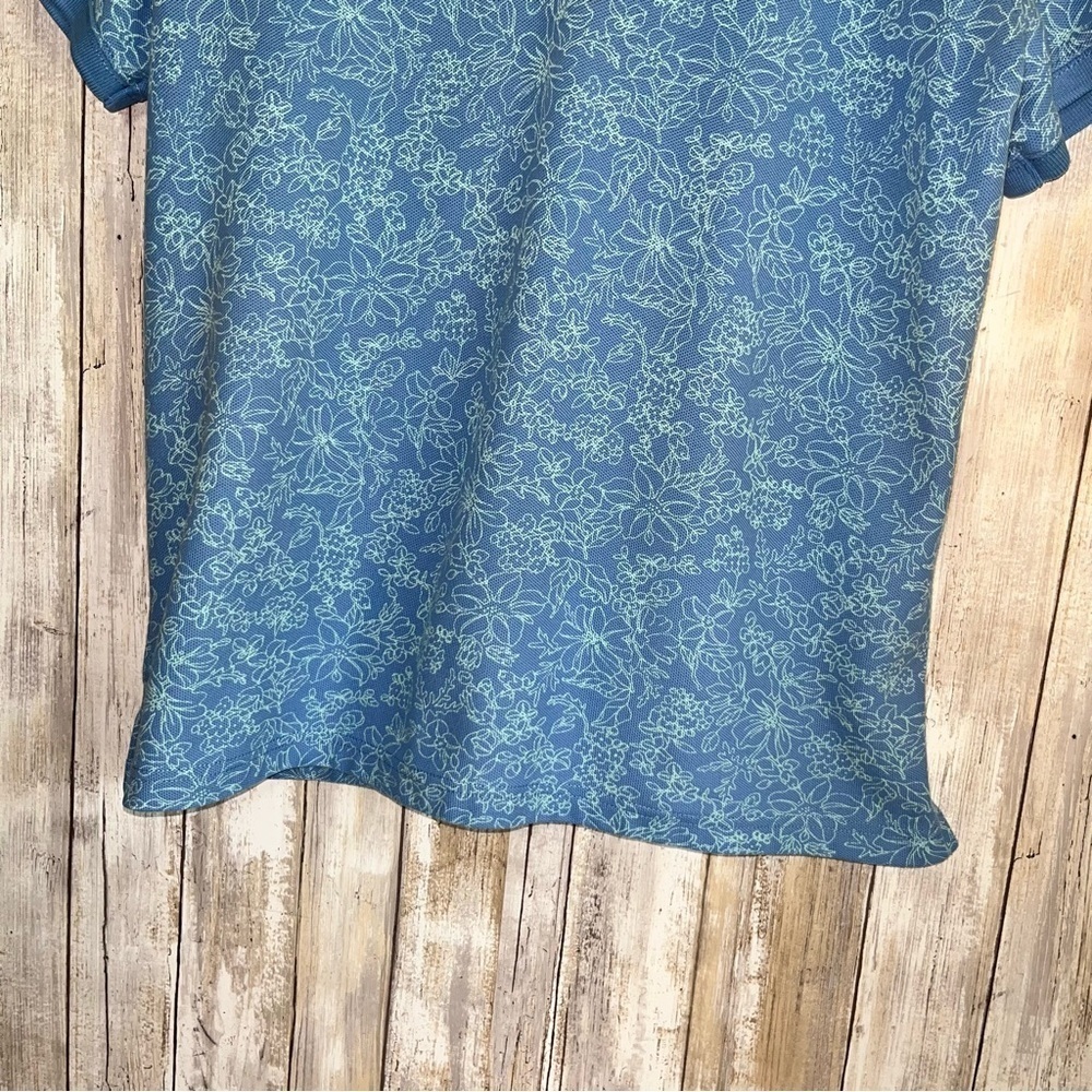 L.L. Bean Blue Patterned Polo Shirt - Picture 3 of 5